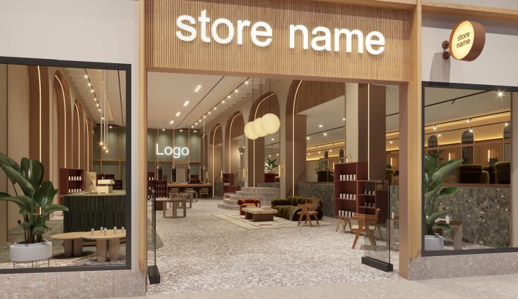 Det interiöra konceptet är ljust med mycket träinslag. Här förslag för butiksentré enligt nya konceptet.