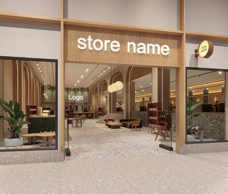 Det interiöra konceptet är ljust med mycket träinslag. Här förslag för butiksentré enligt nya konceptet.