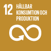 ikon för Globala Målen. Nr 12: Hållbar konsumtion och produktion